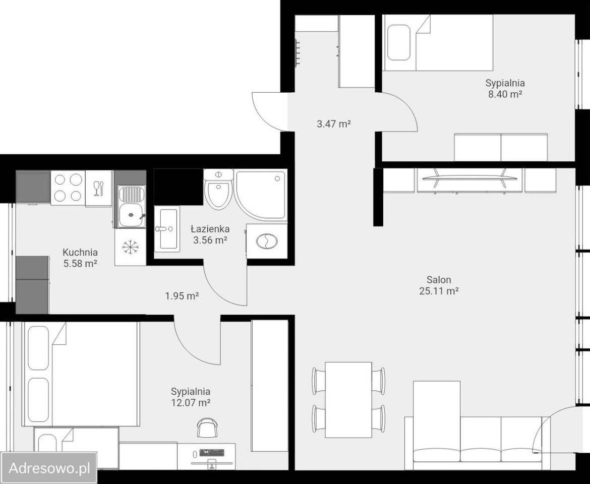 Mieszkanie 3-pokojowe Pabianice Bugaj, ul. Bracka. Zdjęcie 13