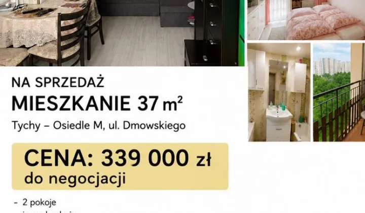 Mieszkanie 2-pokojowe Tychy, ul. Romana Dmowskiego