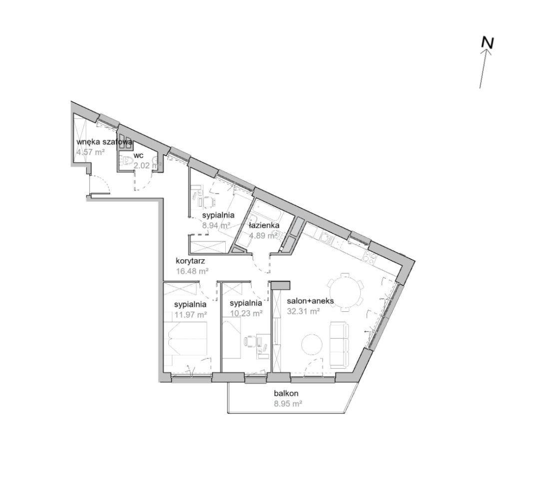 Mieszkanie 4-pokojowe Wrocław Tarnogaj, ul. Piękna. Zdjęcie 7