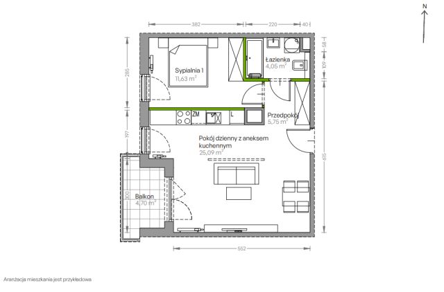 Mieszkanie 2-pokojowe Kraków Czyżyny, ul. Romana Ciesielskiego. Zdjęcie 4