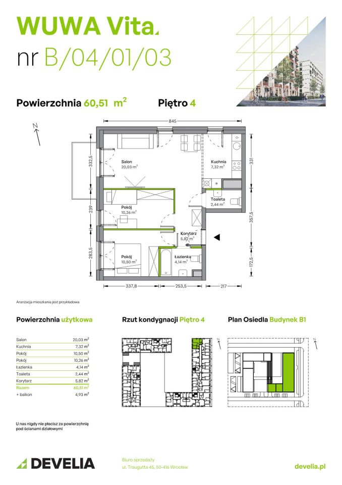 Mieszkanie 3-pokojowe Wrocław Żerniki, ul. Tadeusza Brzozy. Zdjęcie 6