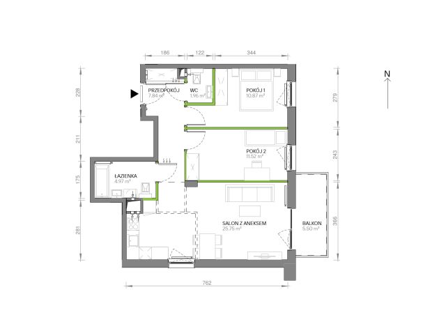 Mieszkanie 3-pokojowe Gdańsk Chełm, ul. Ptasia. Zdjęcie 7