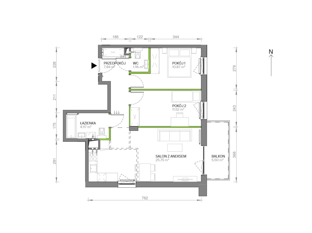 Mieszkanie 3-pokojowe Gdańsk Chełm, ul. Ptasia. Zdjęcie 7