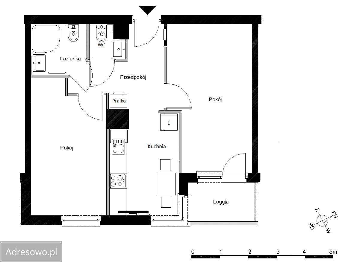 Mieszkanie 2-pokojowe Gdańsk Zaspa, al. Jana Pawła II. Zdjęcie 4