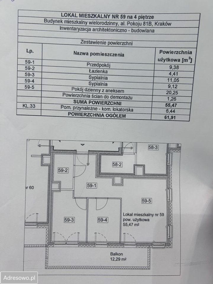 Mieszkanie 3-pokojowe Kraków Łęg, al. Pokoju. Zdjęcie 13
