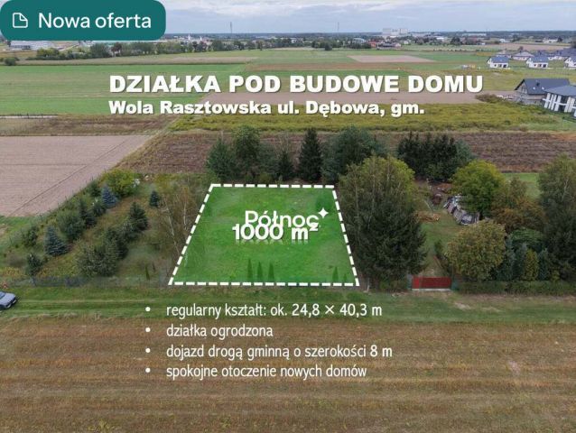 Działka budowlana Wola Rasztowska, ul. Dębowa. Zdjęcie 1
