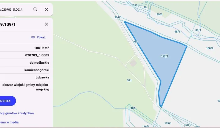 Działka rolna Okrzeszyn