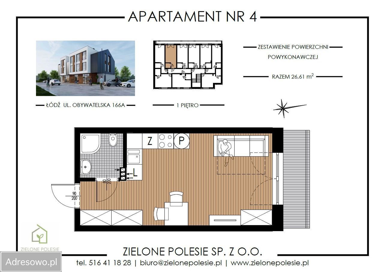 Mieszkanie 1-pokojowe Łódź Lublinek, ul. Obywatelska. Zdjęcie 3