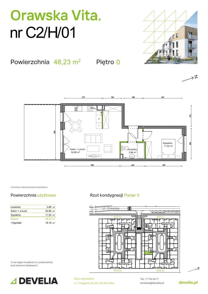 Mieszkanie 2-pokojowe Wrocław Ołtaszyn, ul. Orawska. Zdjęcie 8