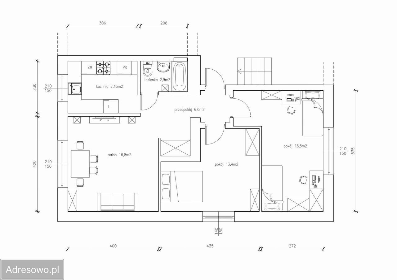 Mieszkanie 3-pokojowe Włocławek Centrum, ul. Szpitalna. Zdjęcie 7