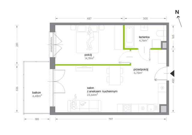 Mieszkanie 2-pokojowe Kraków Krowodrza, ul. Żabiniec. Zdjęcie 7