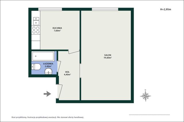 Mieszkanie 1-pokojowe Warszawa Mokotów, ul. Antoniego Józefa Madalińskiego. Zdjęcie 4