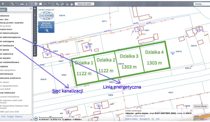 Działka budowlana Budy-Grzybek, ul. Potockiego
