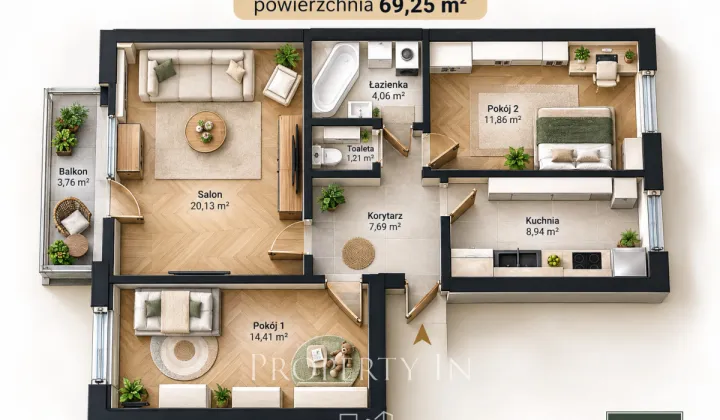 Mieszkanie 3-pokojowe Lublin Czechów, ul. Ireny Kosmowskiej