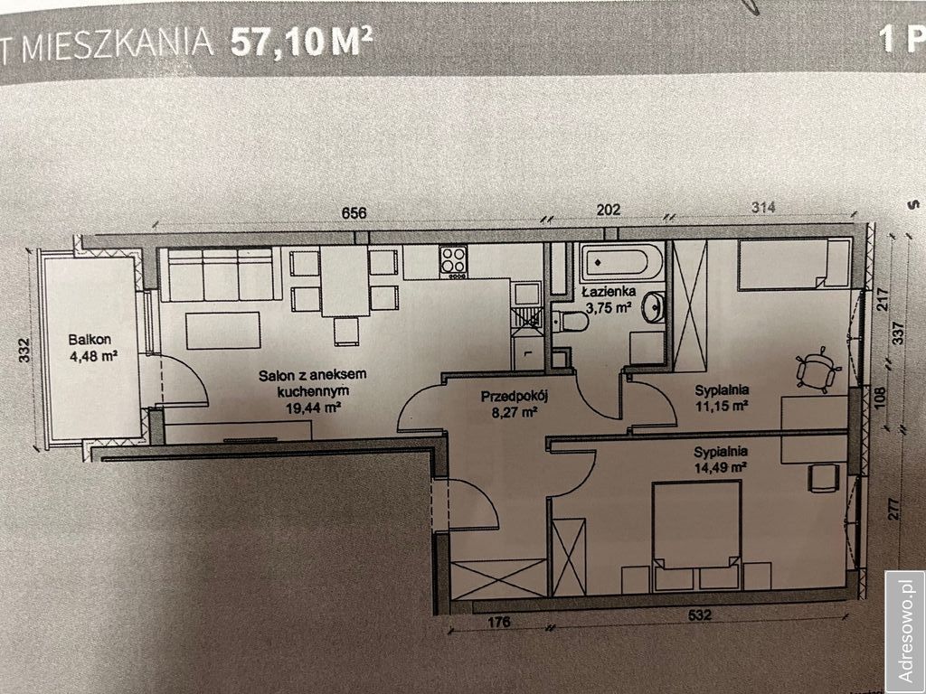 Mieszkanie 3-pokojowe Wrocław Muchobór Wielki, ul. Graniczna. Zdjęcie 9