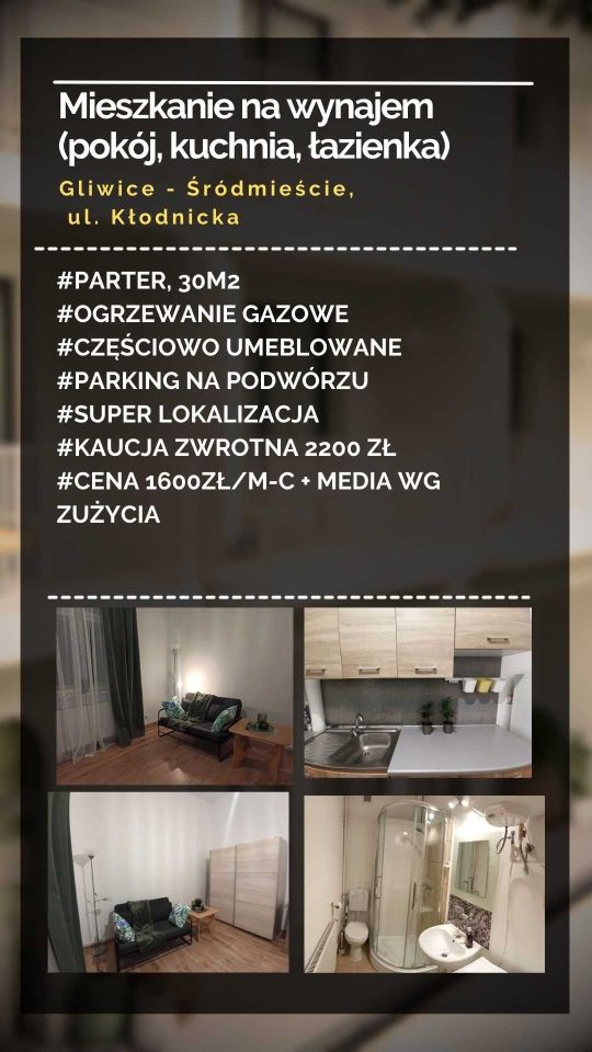 Mieszkanie 1-pokojowe Gliwice Śródmieście, ul. Kłodnicka. Zdjęcie 2