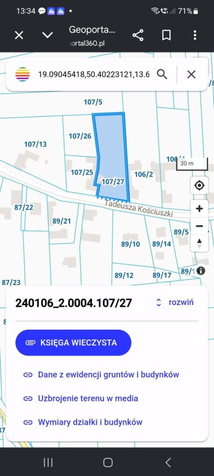 Działka budowlana Góra Siewierska, ul. Kościuszki. Zdjęcie 1