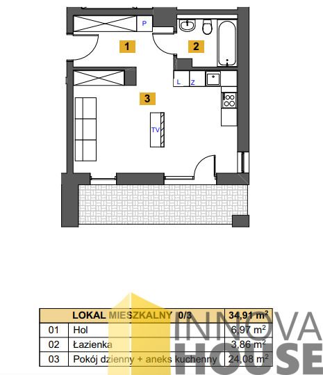 Mieszkanie 1-pokojowe Włynkówko. Zdjęcie 6
