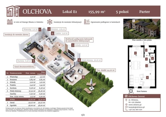 dom szeregowy, 5 pokoi Gdańsk Morena, ul. Olchowa. Zdjęcie 3