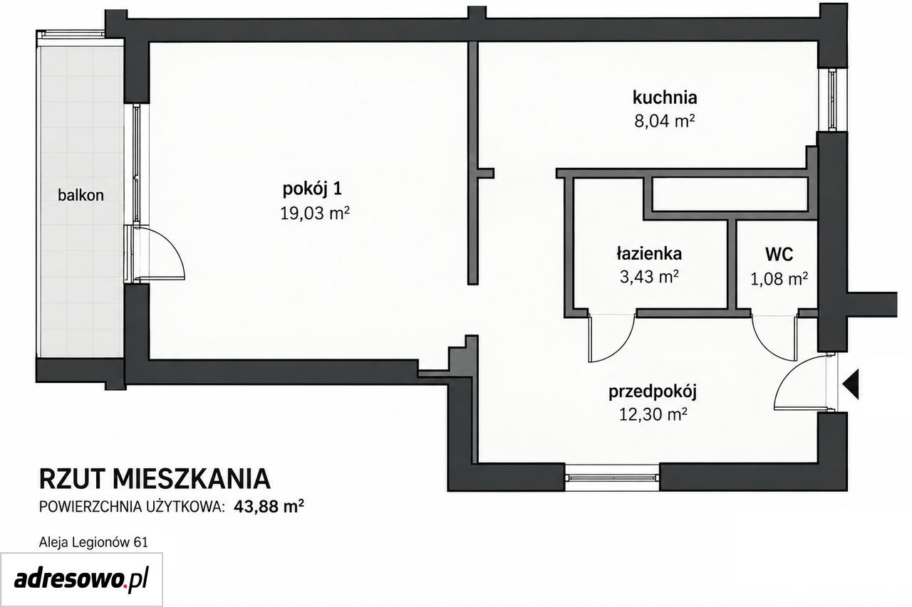 Mieszkanie 1-pokojowe Bytom Śródmieście, al. Legionów. Zdjęcie 18
