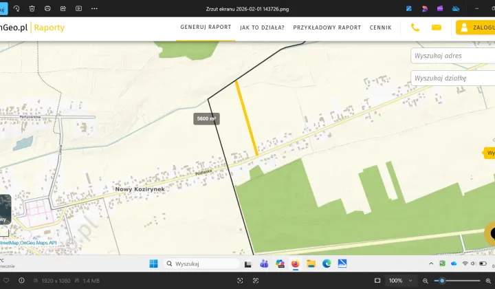 Działka rolno-budowlana Ustrzesz