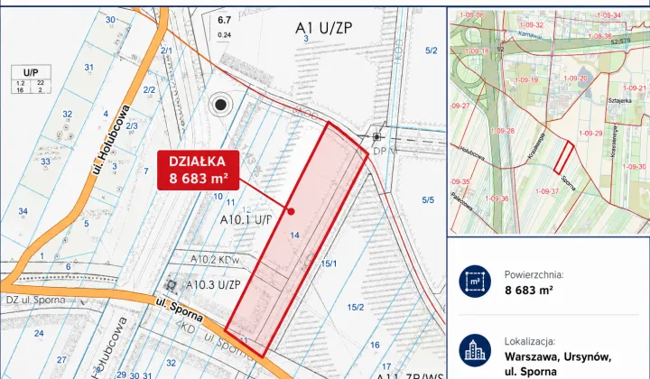 Działka inwestycyjna Warszawa Ursynów, ul. Sporna