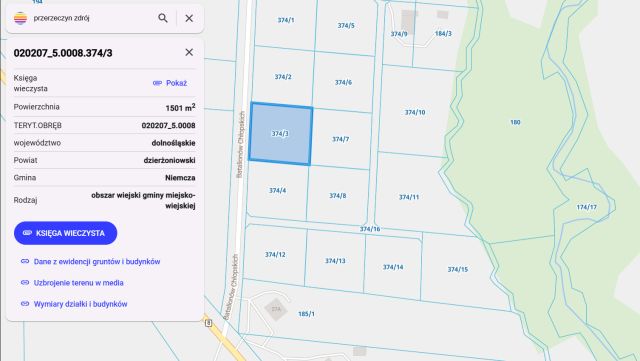 Działka budowlana Przerzeczyn-Zdrój, ul. Batalionów Chłopskich. Zdjęcie 1