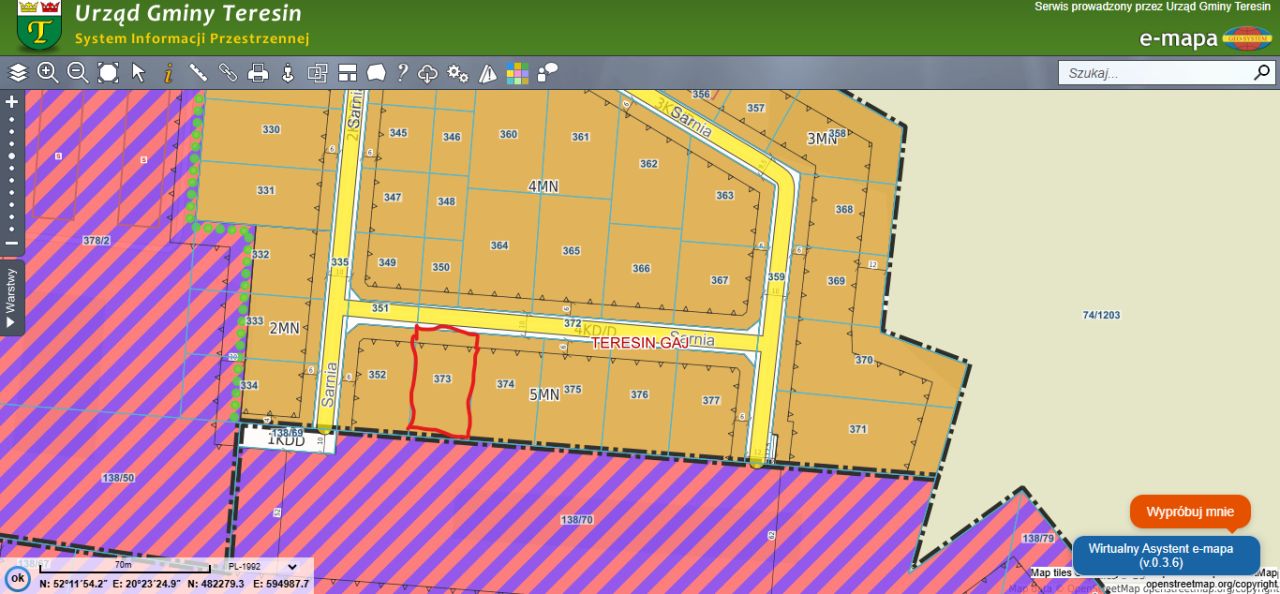 Działka budowlana Teresin, ul. Sarnia