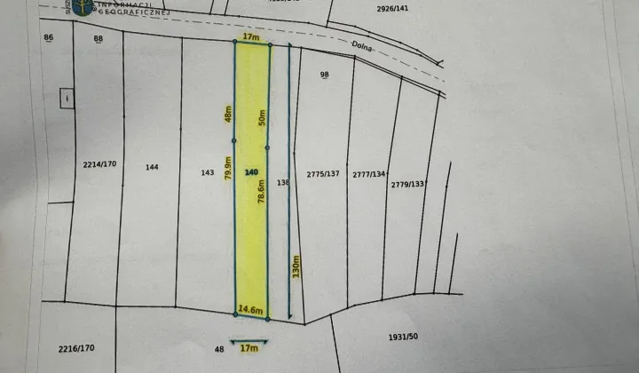 Działka budowlana Suszec Stary Suszec, ul. Dolna