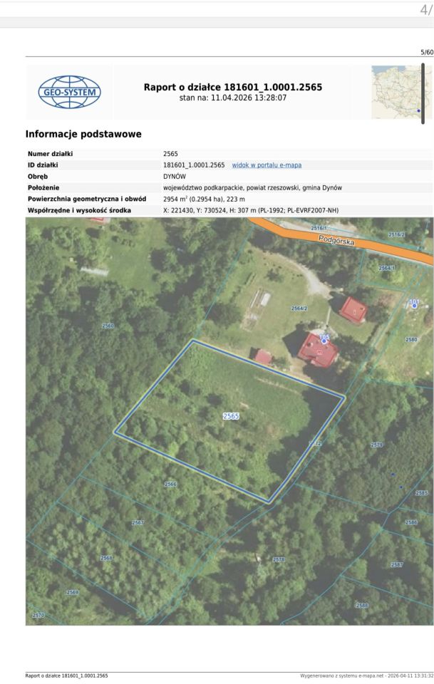 Działka rolna Dynów, Podgórska. Zdjęcie 2