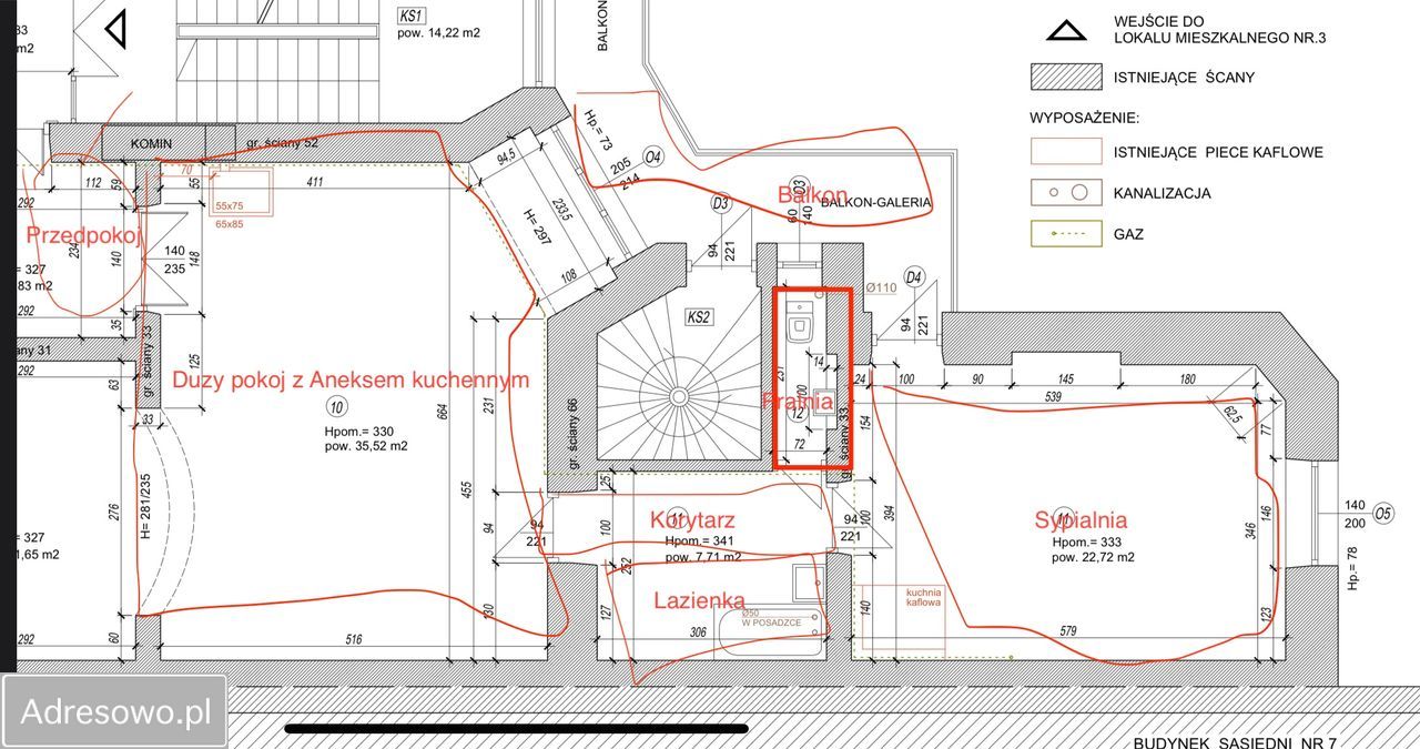 Mieszkanie 3-pokojowe Kraków Stare Miasto, al. Juliusza Słowackiego. Zdjęcie 17