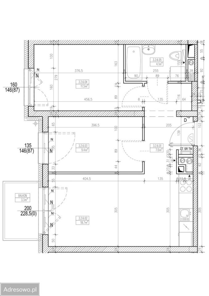 Mieszkanie 3-pokojowe Wrocław Oporów, ul. Władysława Chachaja. Zdjęcie 7