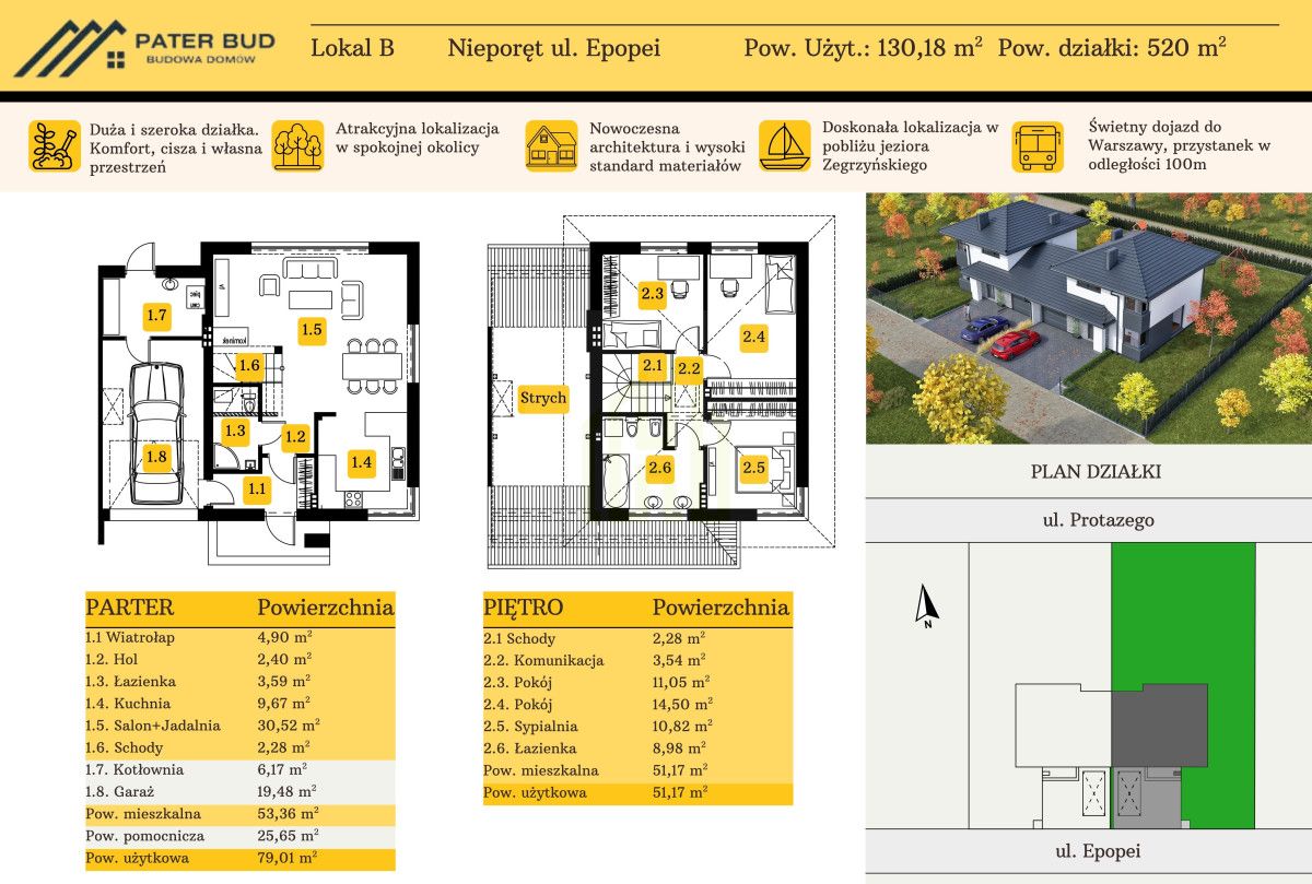 bliźniak, 4 pokoje Nieporęt, ul. Epopei. Zdjęcie 5