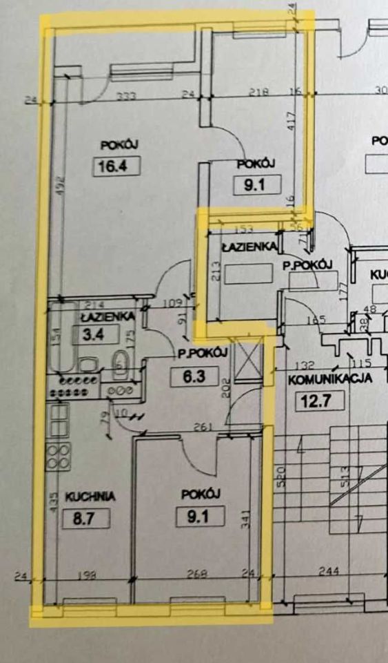 Mieszkanie 3-pokojowe Kraków Mistrzejowice. Zdjęcie 2