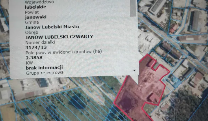 Działka inwestycyjna Janów Lubelski, ul. Wojska Polskiego