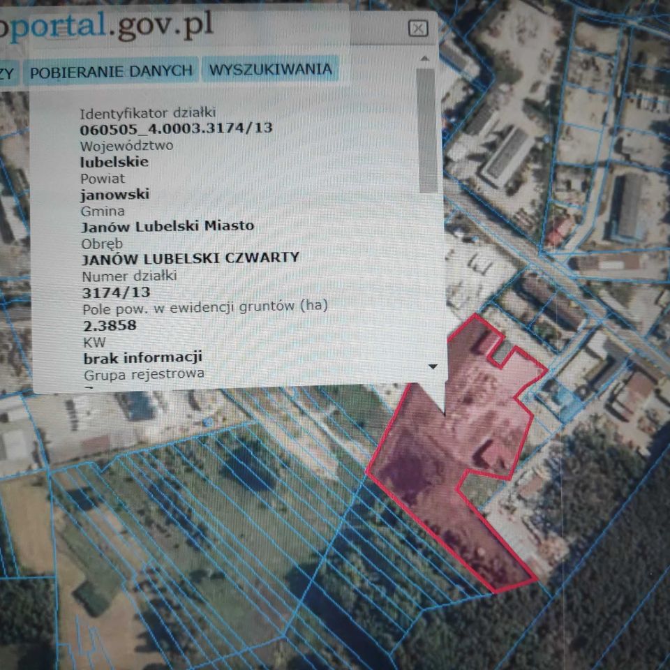 Działka inwestycyjna Janów Lubelski, ul. Wojska Polskiego