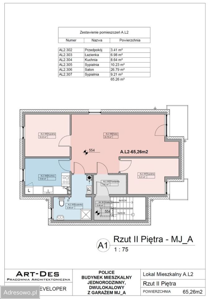 Mieszkanie 3-pokojowe Police, ul. Grunwaldzka