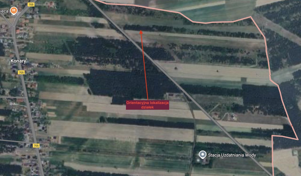 Działka budowlana Konary Łęg