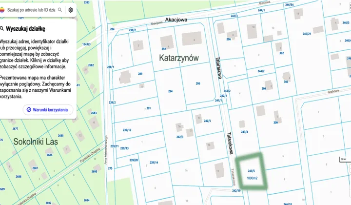 Działka budowlana Katarzynów, ul. Tatarakowa