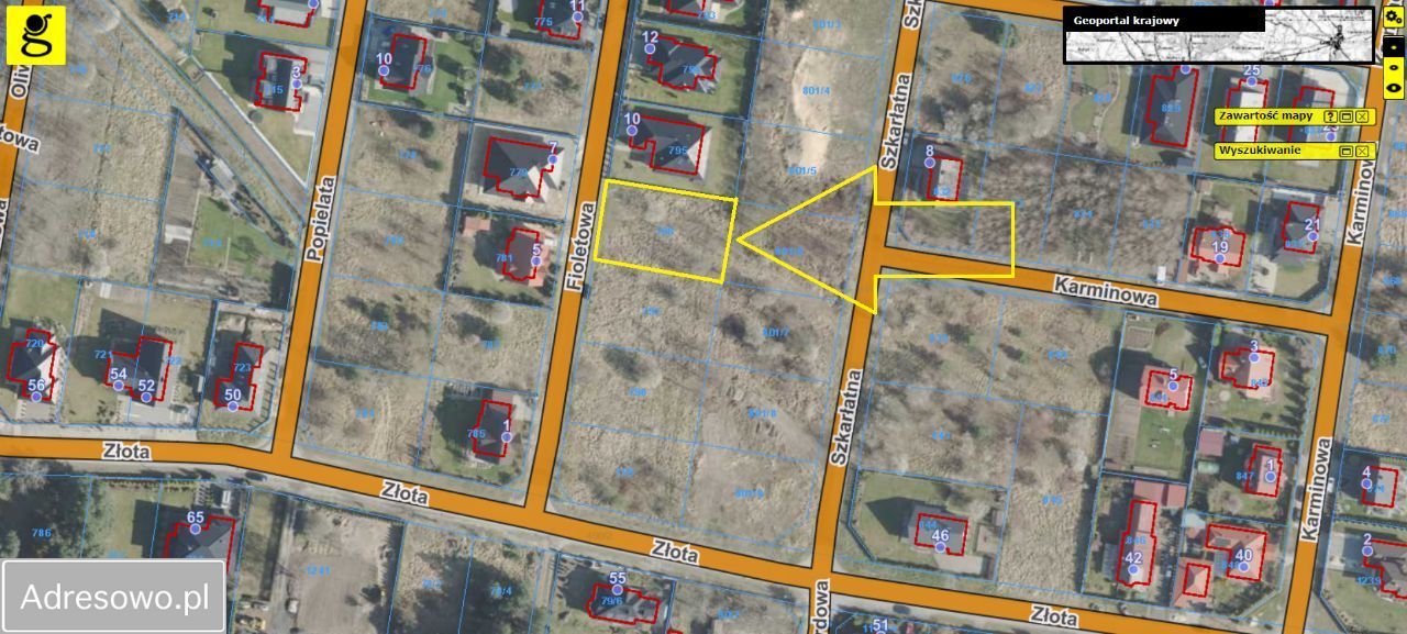 Działka budowlana Zielona Góra Chynów, ul. Fioletowa