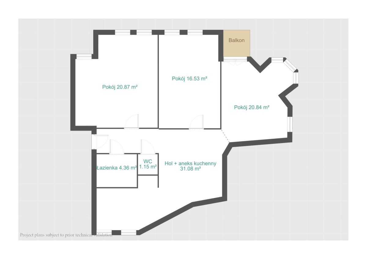 Mieszkanie 3-pokojowe Poznań Wilda, ul. Wierzbięcice. Zdjęcie 18