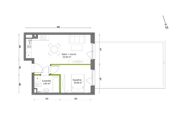 Mieszkanie 2-pokojowe Wrocław Ołtaszyn, ul. Orawska. Zdjęcie 8