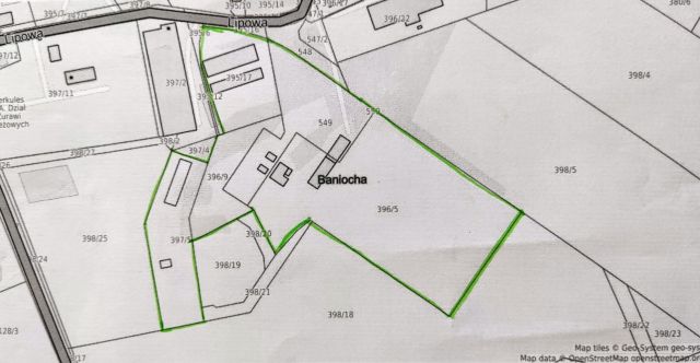 Działka inwestycyjna Baniocha, ul. Lipowa. Zdjęcie 1