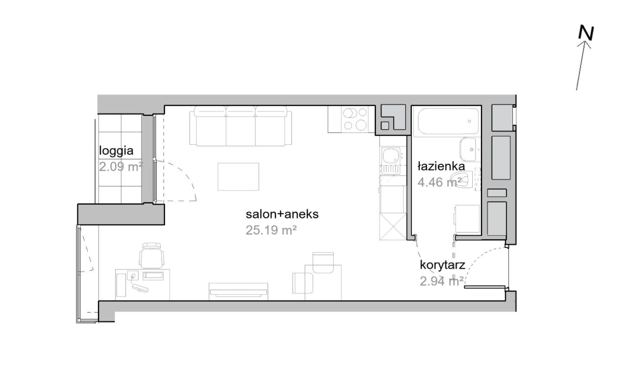 Mieszkanie 1-pokojowe Wrocław Tarnogaj, ul. Piękna. Zdjęcie 7