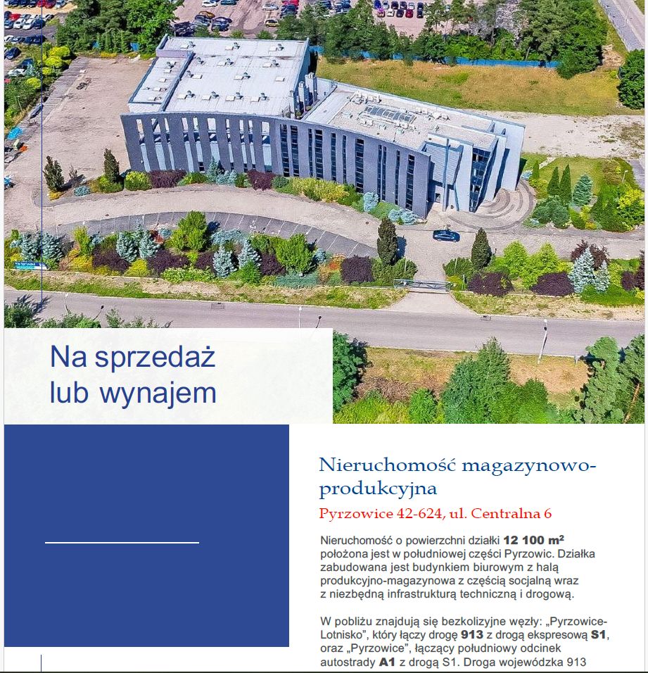 Nieruchomość komercyjna Pyrzowice, ul. Centralna