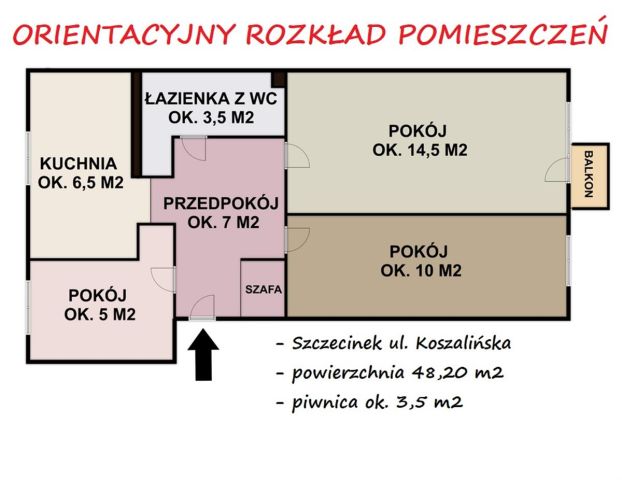 Mieszkanie 3-pokojowe Szczecinek, ul. Koszalińska. Zdjęcie 15