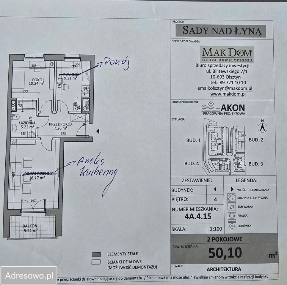 Mieszkanie 3-pokojowe Olsztyn Osiedle Generałów, ul. ks. Roberta Bilitewskiego. Zdjęcie 6