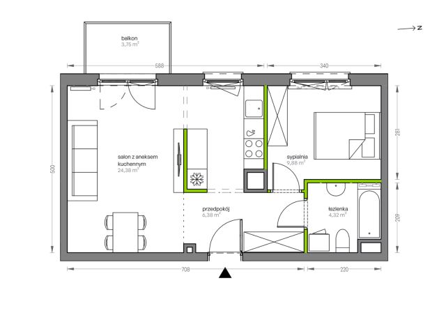 Mieszkanie 2-pokojowe Kraków Płaszów, ul. Myśliwska. Zdjęcie 25
