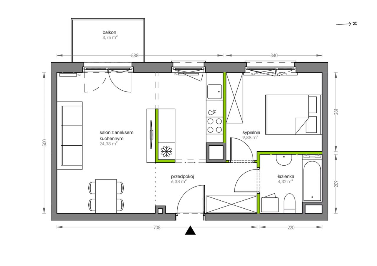 Mieszkanie 2-pokojowe Kraków Płaszów, ul. Myśliwska. Zdjęcie 25