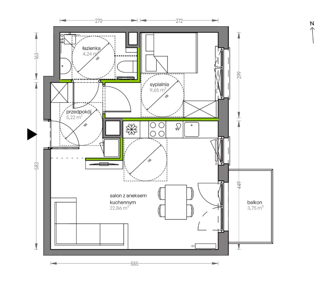 Mieszkanie 2-pokojowe Kraków Płaszów, ul. Myśliwska. Zdjęcie 25